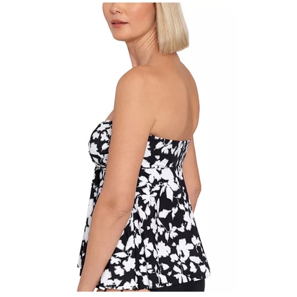 🎅🏻 3/$50 👯‍♀️Host Pick⚡️(Macy’s) Swim Solutions Printed Flyaway Tankini Top - Picture 2 of 10